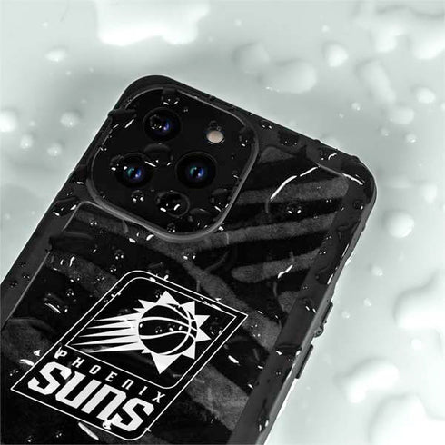NBA Phoenix Suns Black Animal Print iPhone 15 Pro Waterproof Case